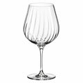Calice da vino 550 ml in vetro trasparente 23 cm - coppa scanalata a stelo
