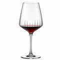 Calice da vino 650 ml in vetro trasparente 25 cm - design scanalato