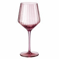 Calice da vino 500 ml 9 x 23 cm in vetro rosa con stelo dal design moderno