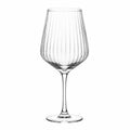 Calice da vino 500 ml in vetro trasparente 23 cm - a stelo con motivo scanalato