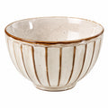 Ciotola in ceramica 16 cm crema/marrone a righe per servire