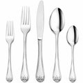 Set posate 5 pezzi in acciaio inox argento lucidato stile classico