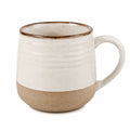 Tazza 450 ml in ceramica bianco beige con manico stile rustico