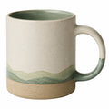 Tazza in ceramica 450 ml beige e verde con manico stile rustico