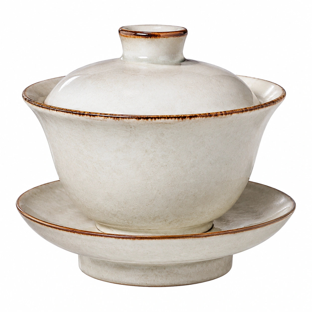 Tazza da tè con coperchio in ceramica 180 ml avorio - stile tradizionale