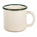 Tazza in ceramica 400 ml beige e verde con manico stile rustico