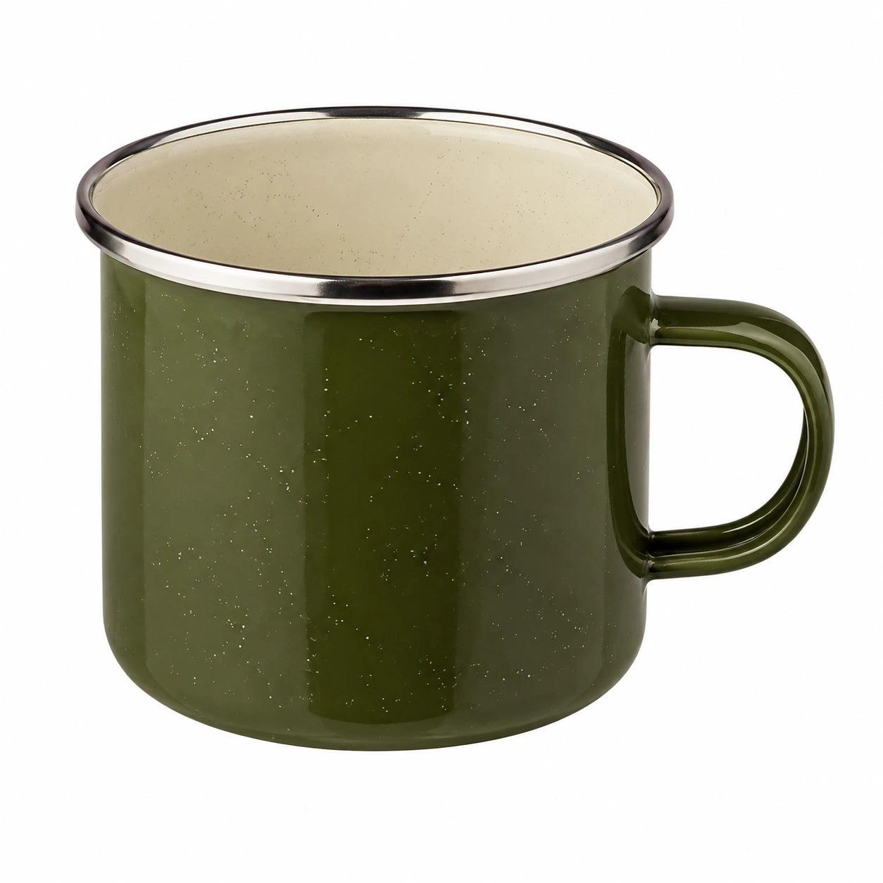 Tazza smaltata 400 ml in acciaio verde per bevande calde - stile retrò